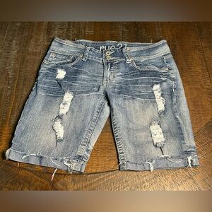 Rue21 Blue Distressed Jean Shorts Women’s Size 9/10